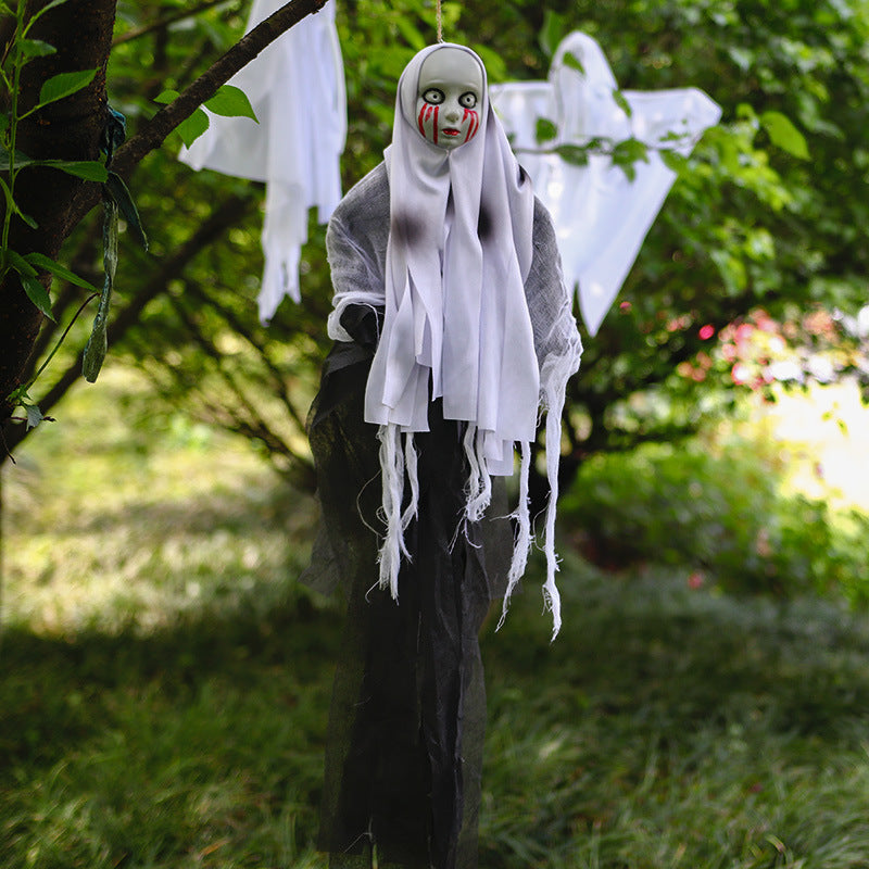 Halloween Skull Ghost Decoration | Haunted House Horror Hanging Prop