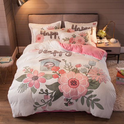 Winter Keep-Warm Milk Velvet Bedding Collection