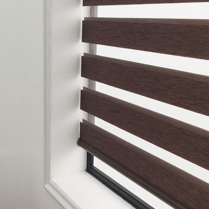 Modern Dual-Layer Gauze & Fabric Roller Curtain