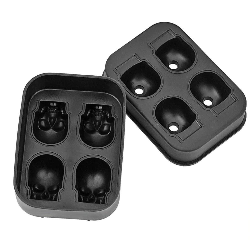 3D Silicone Skull Ice Cube Mold & Maker | Large Novelty Drink Tray