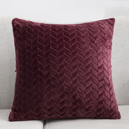 Modern Solid Flannel Sofa Cushion Case