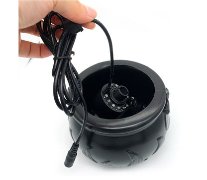 Halloween Witch Cauldron Smoke Machine | LED Color-Changing Humidifier Decor