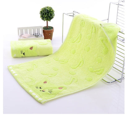 Cute Kitten Design Bamboo Fiber Towel