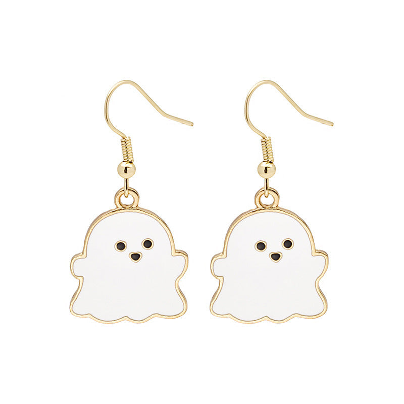 Halloween Pumpkin Earrings | Cute Spooky Oil Drip Alloy Jewelry