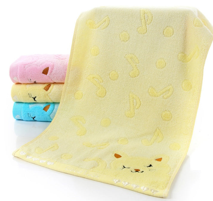Cute Kitten Design Bamboo Fiber Towel