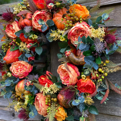 Autumn Pumpkin Wreath | Peony Halloween Home Decoration
