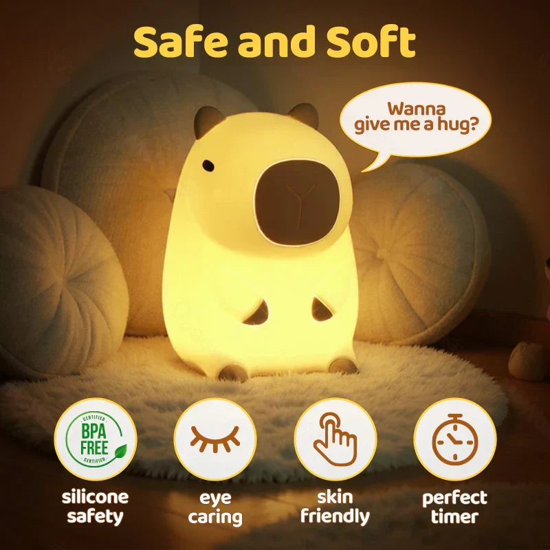 Capybara Squishy Night Light - Perfect Gift