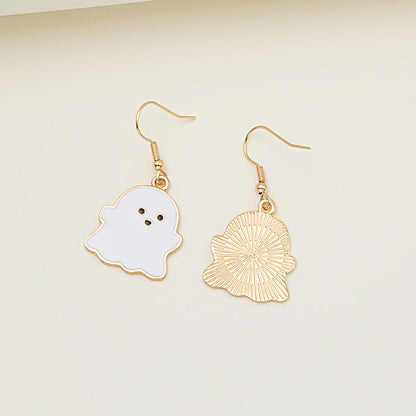 Halloween Pumpkin Earrings | Cute Spooky Oil Drip Alloy Jewelry
