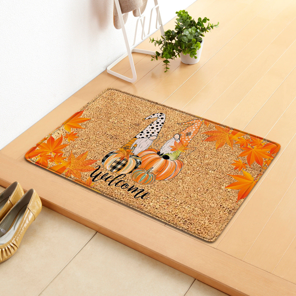Thanksgiving Pumpkin Doormat | Fall Autumn Holiday Welcome Mat