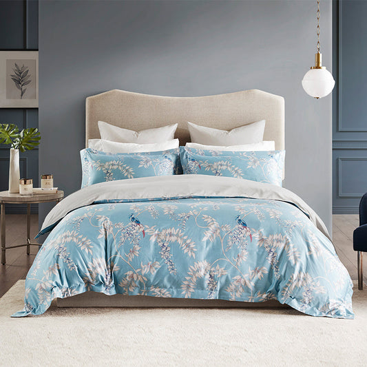 Soft Printed Sateen Weave Bed Sheet Set