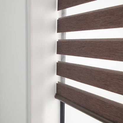 Modern Dual-Layer Gauze & Fabric Roller Curtain