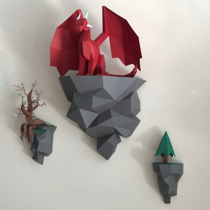Unique Fantasy Dragon Paper Model Home Decoration
