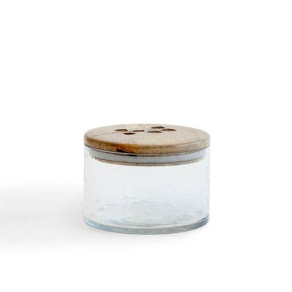 Leafy Twig Glass Jar Container With Wooden Lid-700 Ml