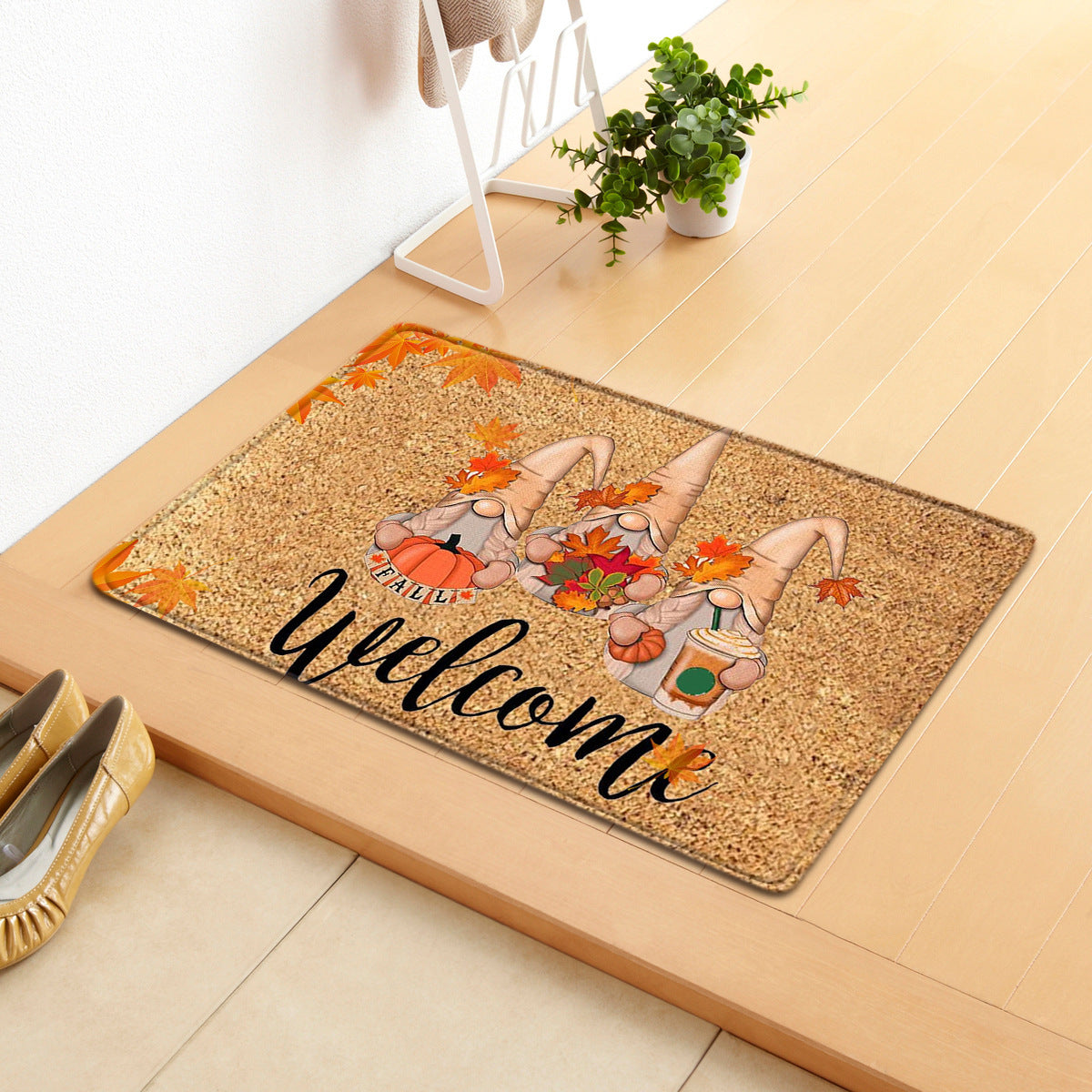 Thanksgiving Pumpkin Doormat | Fall Autumn Holiday Welcome Mat