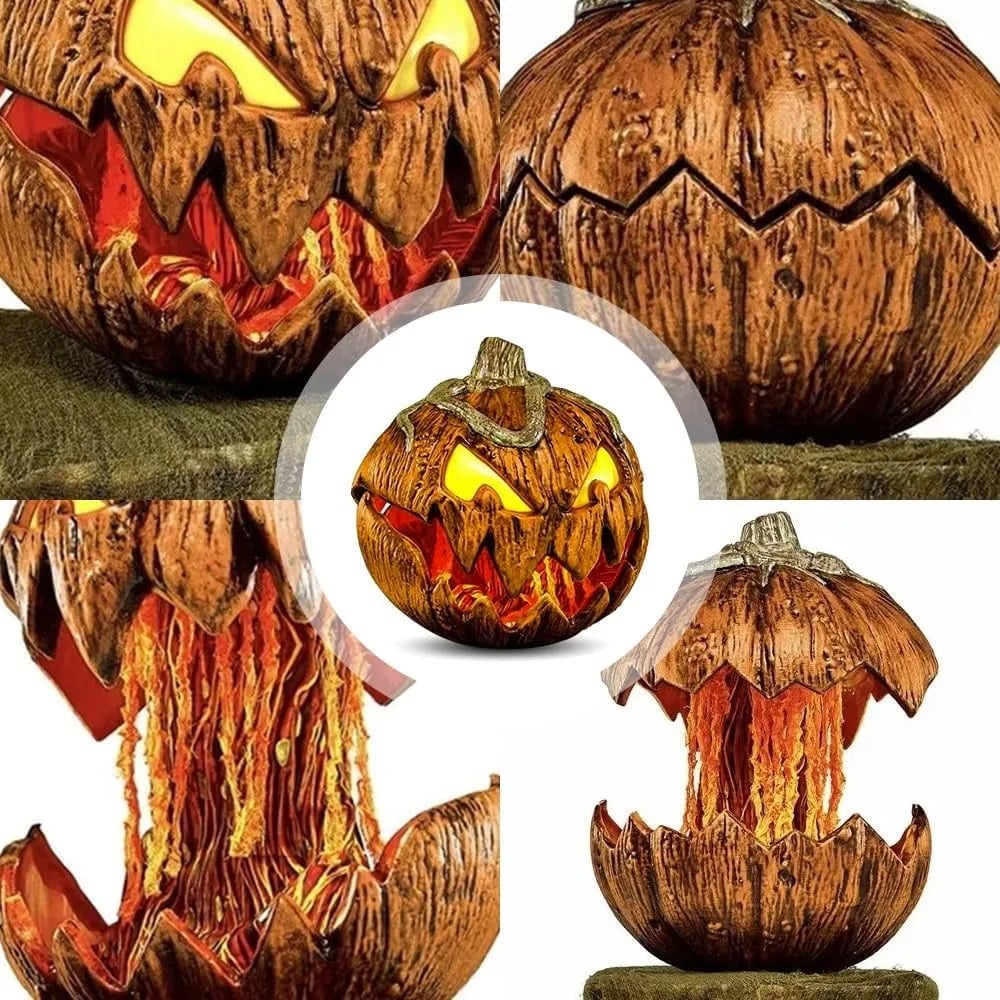 Scary LED Light-Up Halloween Pumpkin Decoration