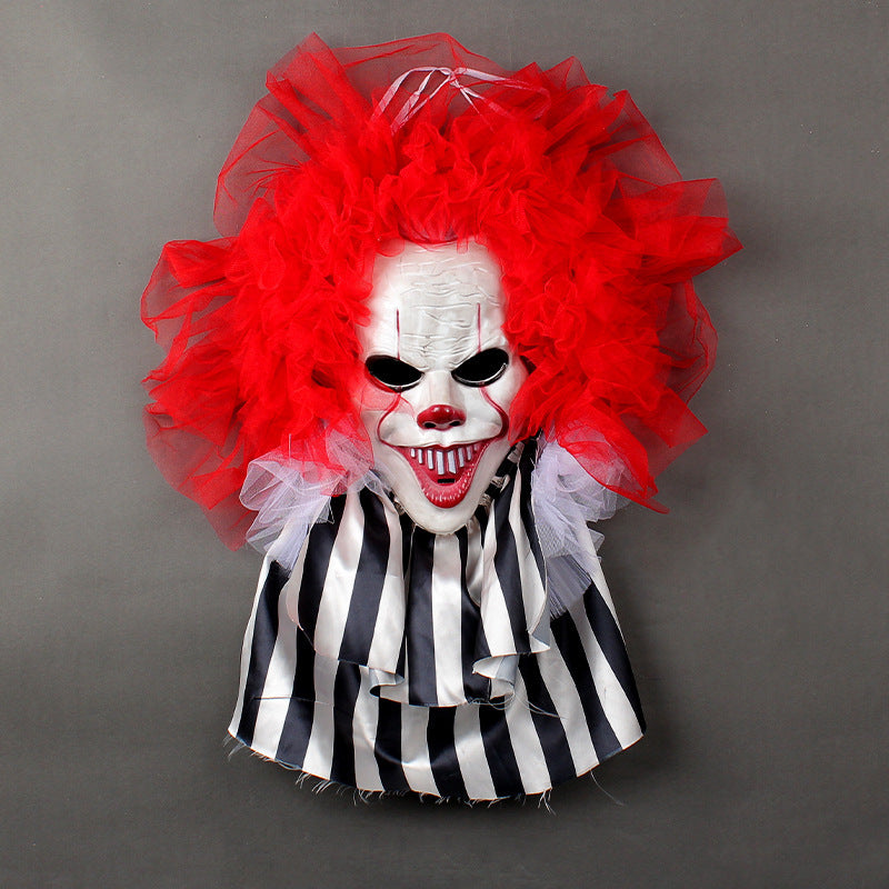 Halloween Clown Wreath | Horror Door Hanging Decoration for Home & Party