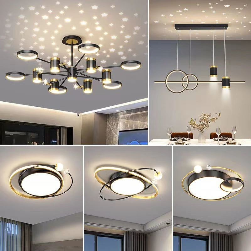 Modern Light Luxury Star Ceiling Lamp Combination