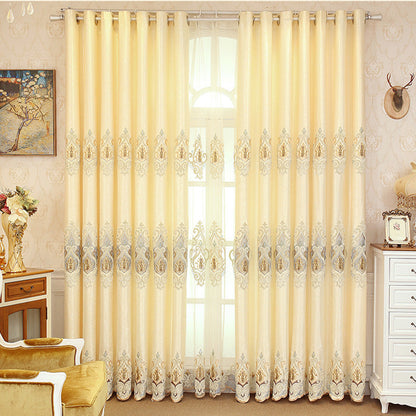 Elegant Thread Embroidery Semi-Transparent Drapes