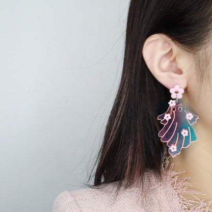 Halloween Earrings | Spooky Flower Laser-Cut Jewelry