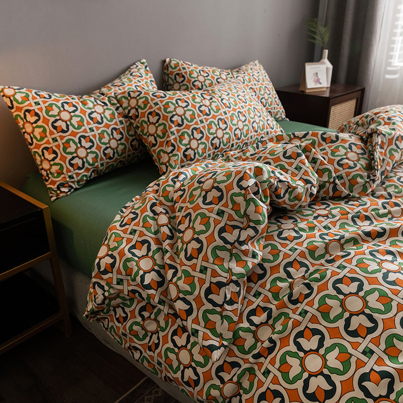 Pure Cotton Fitted Sheet and Quilt Cover Set