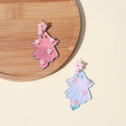 Halloween Earrings | Spooky Flower Laser-Cut Jewelry