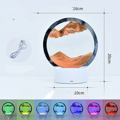 Unique Hourglass Flowing Sand Bedside Desk Lamp