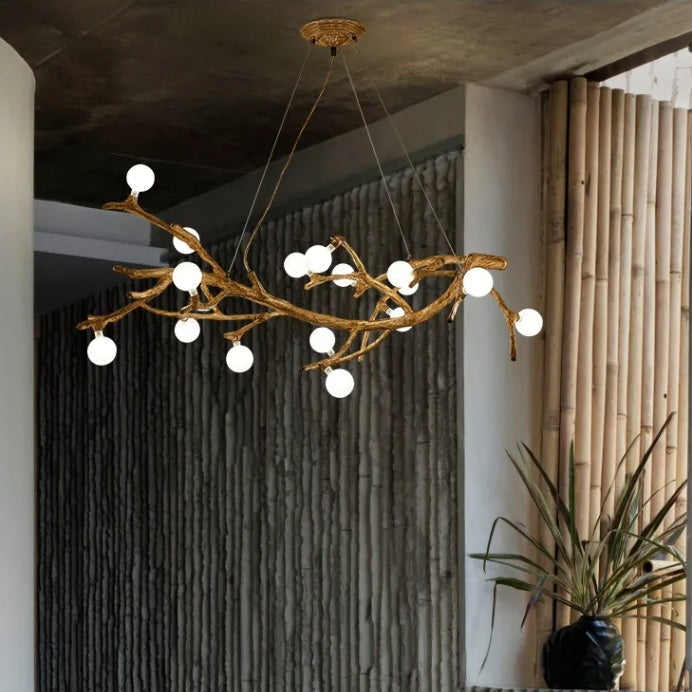 Zen Japanese Wabi-Sabi Tree Branch Chandelier