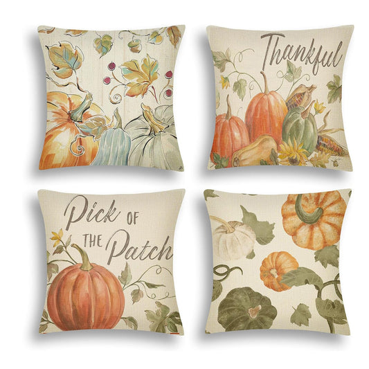 4PCS Thanksgiving Pillow Covers | Festive Holiday Cushion Set