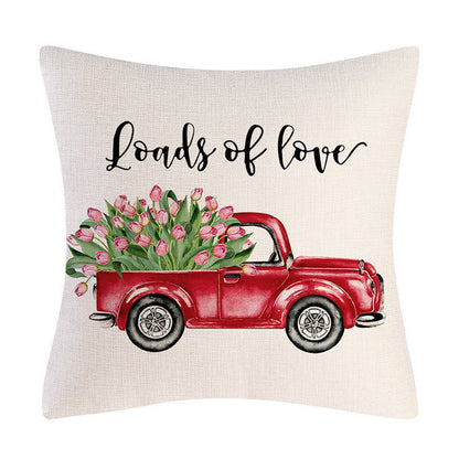 Valentine's Day Linen Throw Pillowcase Gift